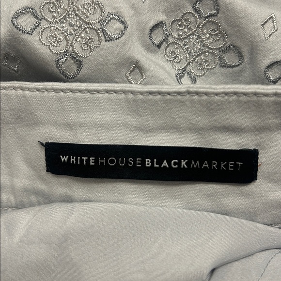 White House Black Market Gray Embroidered WHBM Women's 5” Shorts 10 - Picture 9 of 13